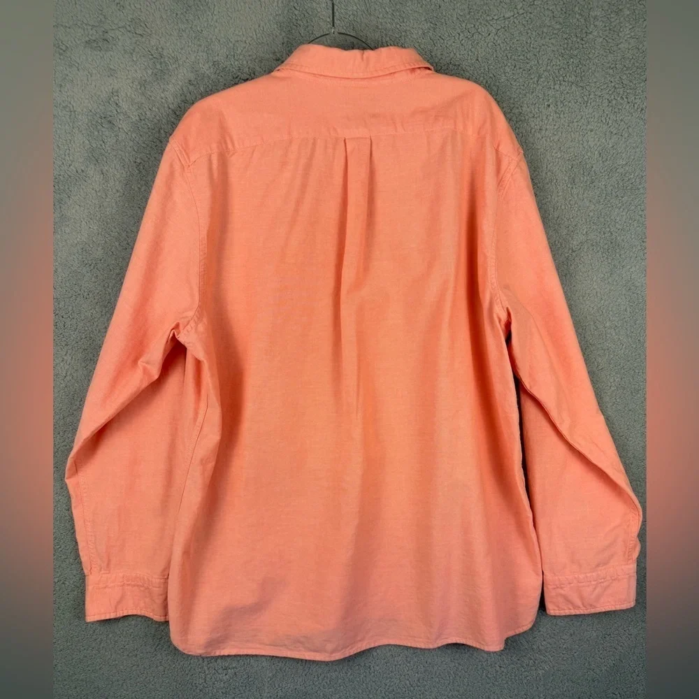 Banana republic cotton button down untucked shirt XL coral preowned